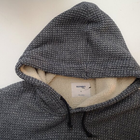 Old Navy Ladies Size XL Navy & White Waffle Pattern Pullover Hoodie - Picture 4 of 12